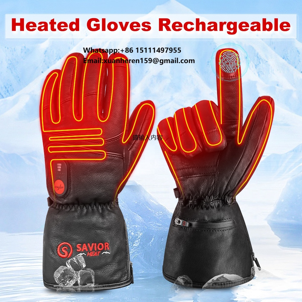 Heated Gloves Electric - Podgrzewane skórzane rękawice męskie damskie zimowe