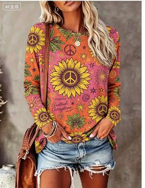 Winter Clothing For Women - Damska koszulka z długim rękawem, z