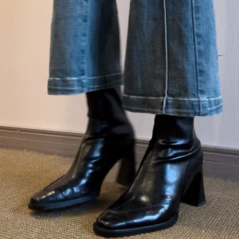 Winter Clothing For Women - Botki na wysokim obcasie damskie, modne,