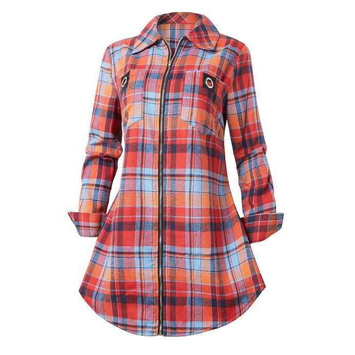 Koszulowa sukienka w kratę z d – Winter Clothing For Women recenzja i cena
