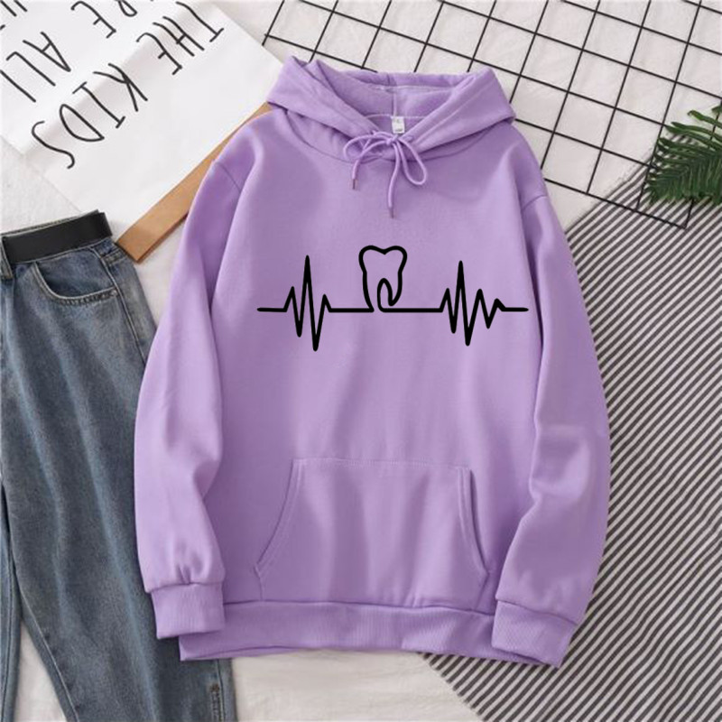 Heatbeat Hoodie Graphic Tooth  – Winter Clothing Drawing recenzja i cena