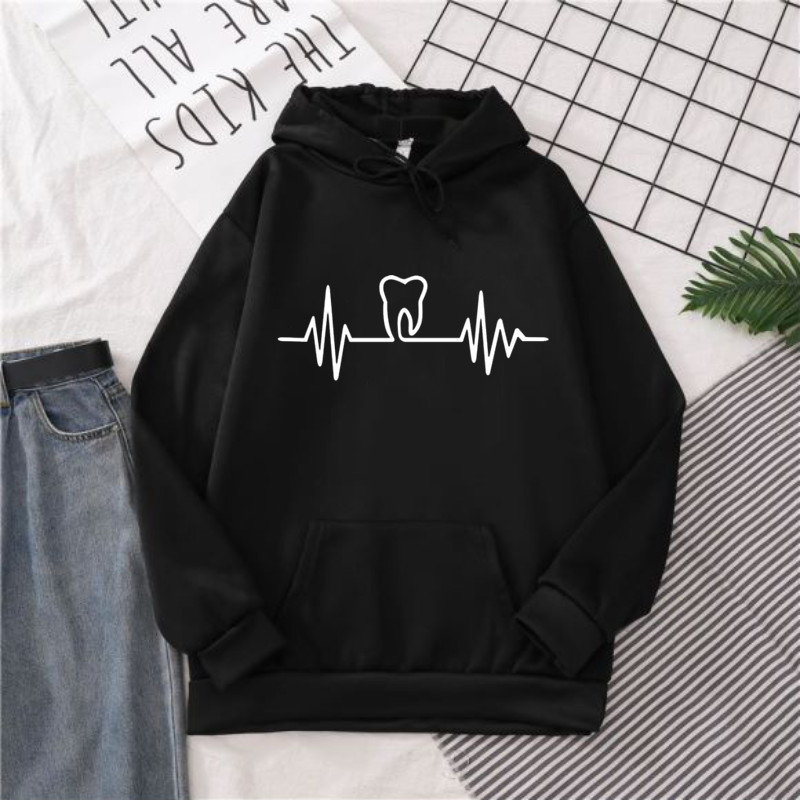 Heatbeat Hoodie Graphic Tooth  – Winter Clothing Drawing recenzja i cena