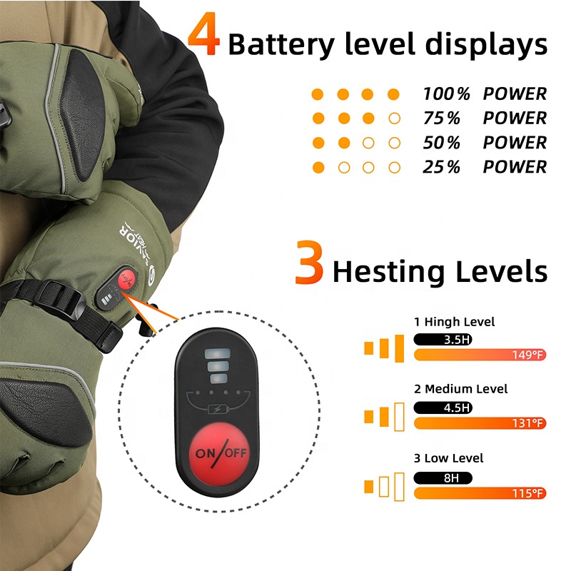 Zielone, 7,4 V, 3000 mAh, zimo – Heated Gloves Electric recenzja i cena